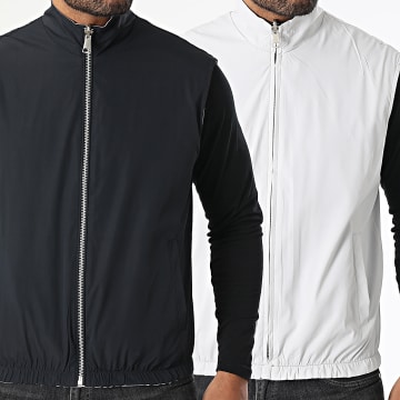 Frilivin - Chaqueta sin mangas reversible 304 Negro Gris
