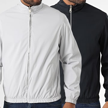 Frilivin - 705 Chaqueta con cremallera reversible Negro Gris