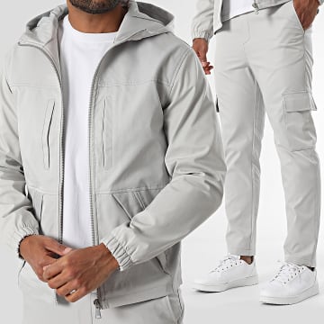 Frilivin - Ensemble Veste Zippée Capuche Et Pantalon Cargo 506 Gris Clair