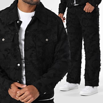 Frilivin - 806 Conjunto de chaqueta y pantalón negro