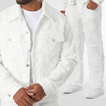 Frilivin - 806 Conjunto de chaqueta y pantalón Blanco