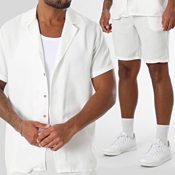 Frilivin - Ensemble Chemise Manches Courtes Et Short Jogging 615 Blanc