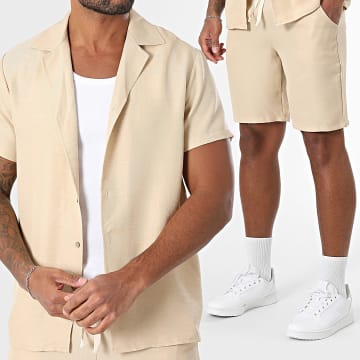 Frilivin - Ensemble Chemise Manches Courtes Et Short Jogging 615 Beige