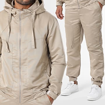 Ikao - Ensemble Veste Capuche Zippée Et Pantalon Cargo 035 Beige