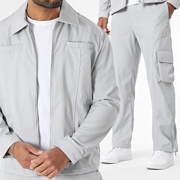Ikao - Ensemble Veste Zippée Et Pantalon Cargo 045 Gris