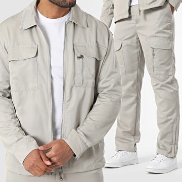 Ikao - Veste Zippée Et Pantalon Cargo 010 Gris