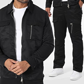 Ikao - Veste Zippée Et Pantalon Cargo 010 Noir