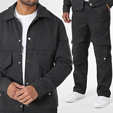 Ikao - Ensemble Veste Et Pantalon Cargo 009 Gris Anthracite Chiné