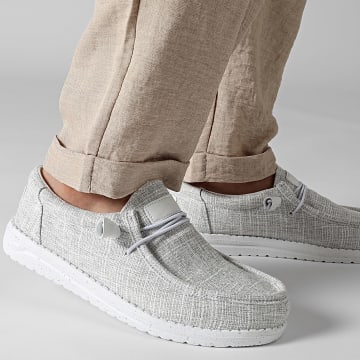 LBO - Mocassins Toile 0001 Gris Clair Chiné
