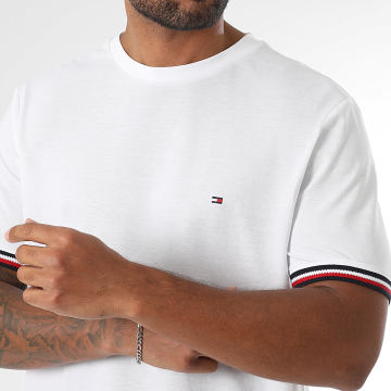 Tommy Hilfiger - Tee Shirt Global Stripe Cuff 8630 Blanc