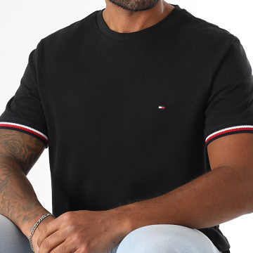 Tommy Hilfiger - Tee Shirt Global Stripe Cuff 8630 Noir