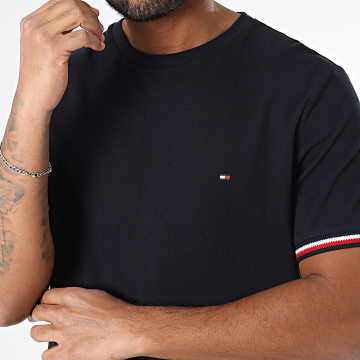 Tommy Hilfiger - Tee Shirt Global Stripe Cuff 8630 Bleu Marine