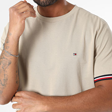 Tommy Hilfiger - Tee Shirt Global Stripe Cuff 8630 Beige