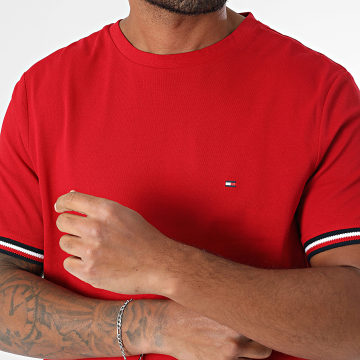 Tommy Hilfiger - Tee Shirt Global Stripe Cuff 8630 Rouge