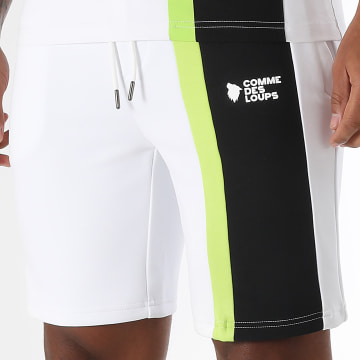 Comme Des Loups - Short Jogging Amalfi Blanc Noir Vert