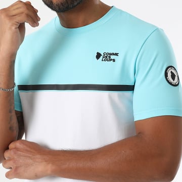 Comme Des Loups - Tee Shirt Everest Blanc Bleu Clair