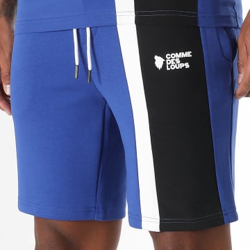 Comme Des Loups - Short Jogging Amalfi Bleu Roi Noir Blanc