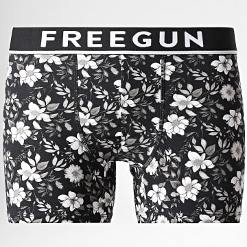 Freegun - Boxer Signature Noir Gris Blanc Floral