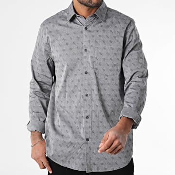 Guess - Camisa Manga Larga Regular Fit M5GH65-WFXX1 Gris