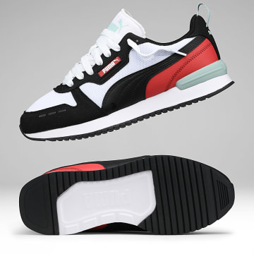 Puma - Zapatillas R78 393910 Puma White Black Red Fire
