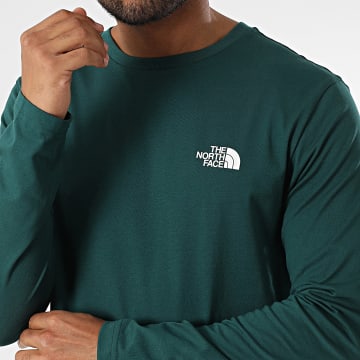 The North Face - Tee Shirt Manches Longues Simple Dome A87QN Vert Foncé