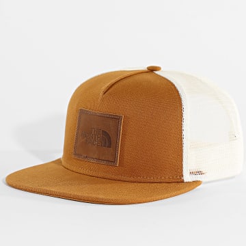 The North Face - Gorra Trucker Half Dome A8BME Camel Blanco