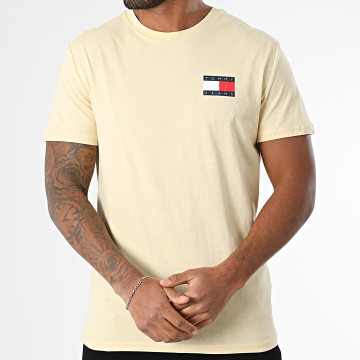 Tommy Jeans - Tee Shirt Slim Essential Flag 0740 Jaune