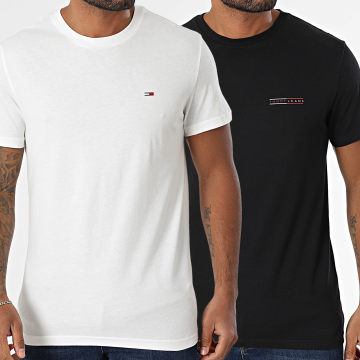 Tommy Jeans - Lot De 2 Tee Shirts Slim Mix 1344 Blanc Noir