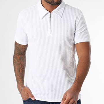 Uniplay - Polo Manches Courtes A Rayures 182 Blanc