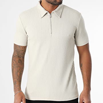 Uniplay - Polo Manches Courtes A Rayures 182 Beige