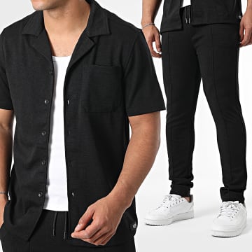 Zelys Paris - Ensemble Chemise Manches Courtes Et Pantalon Udo Noir
