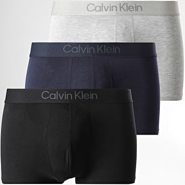 Calvin Klein - Lot De 3 Boxers LV00NB4192 Noir Gris Chiné Bleu Marine