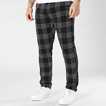 John H - Karierte Hose Skinny 119 Schwarz Weiß