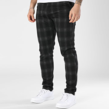John H - Karierte Hose Skinny 130 Schwarz Grau