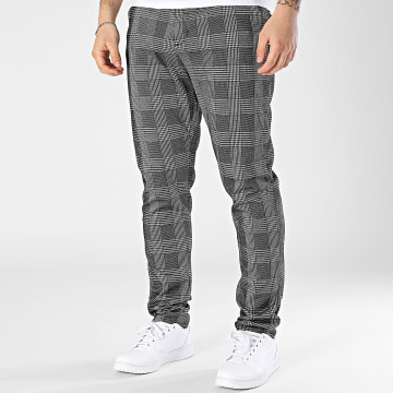 John H - Karierte Hose Skinny 121 Schwarz Weiß
