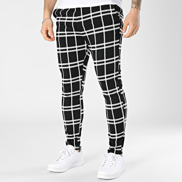 John H - 522 Pantaloni skinny a quadri bianchi e neri