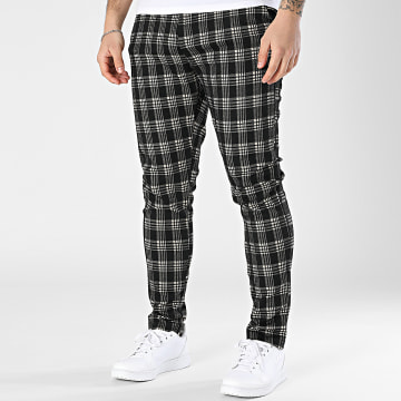 John H - 527 Pantaloni skinny a quadri bianchi e neri