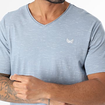 Kaporal - Tee Shirt Col V Beter Bleu Clair Chiné