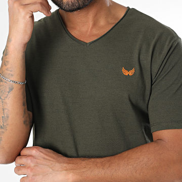 Kaporal - Tee Shirt Col V Beter Vert Kaki