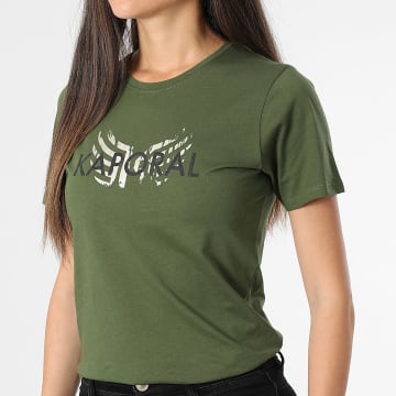 Kaporal - Tee Shirt Femme Eloa Vert Kaki