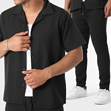 KZR - Ensemble Chemise Manches Courtes Et Pantalon Noir