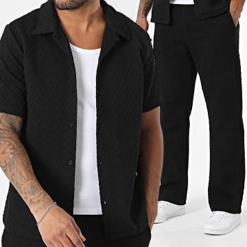 KZR - Ensemble Chemise Manches Courtes Et Pantalon 180 Noir