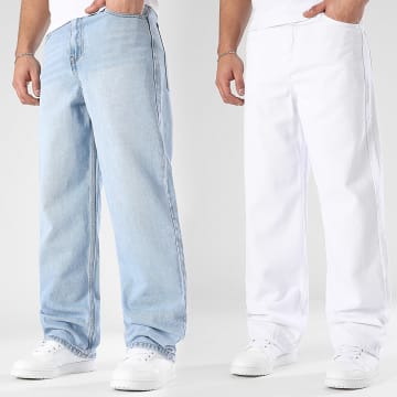 LBO - 2er-Pack Baggy Fit Jeans 0347 0348 Denim Blau Weiß