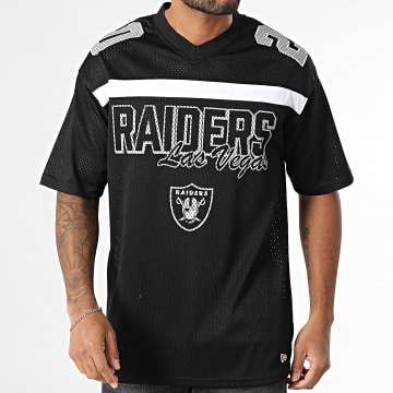 New Era - Camiseta oversize cuello pico Raiders Las Vegas 60596386 Negro Gris Blanco