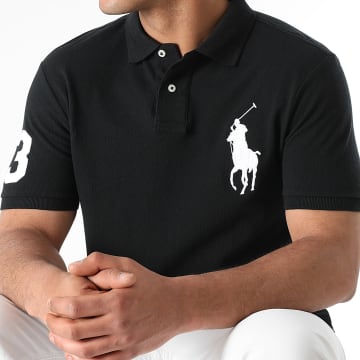 Polo Ralph Lauren - Polo korte mouw Custom Slim Fit Big Original Player Zwart