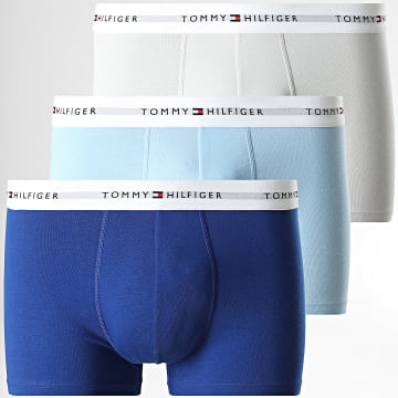 Tommy Hilfiger - Lot De 3 Boxers Trunk 2761 Bleu Marine Bleu Clair Gris