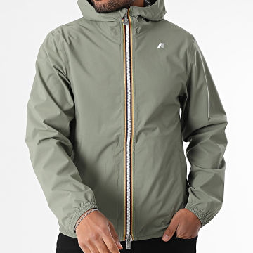 K-Way - Jack Stretch Dot Hooded Zip Jacket Khaki Groen
