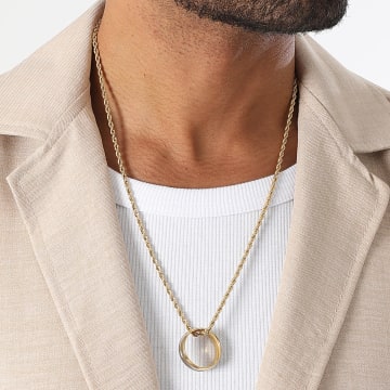 LBO - Collar Con Colgante Anillo Oro Plata