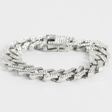 LBO - Cuban Mesh Strass 15mm Silver Bracelet