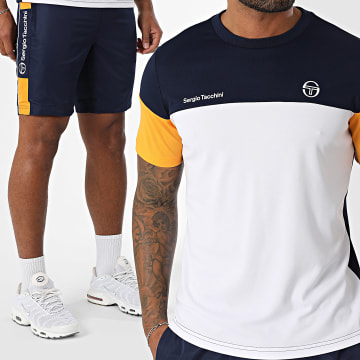 Sergio Tacchini - Ensemble Tee Shirt Et Short Jogging Prave Vebita 024 40845 40815 Bleu Blanc